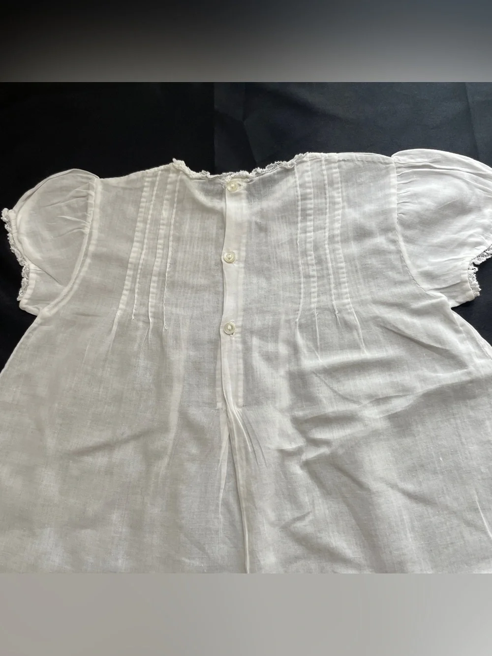 Vintage Baby Dress 1T Christening Baptism Flower Girl White Lace Hand Embroidery